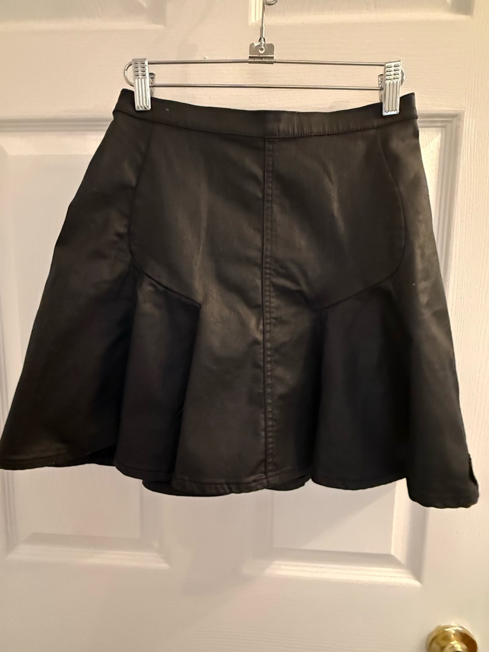 7 For All Mankind Black Waxed Skirt